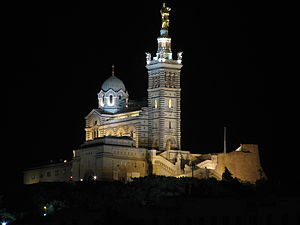 1er apéro seo à Marseille - Notre-Dame de la Garde de nuit