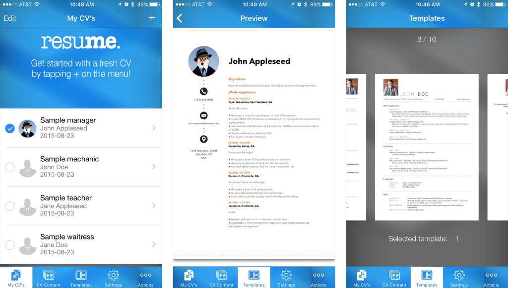 Create Resume On Iphone CALAIZKA