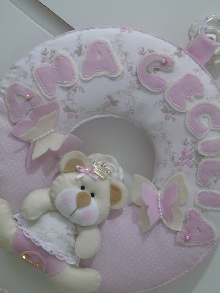 Guirlanda Ursa Princesa Bege