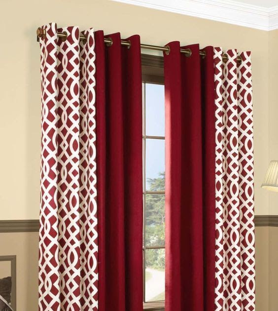 Living Room Deep Red Curtains Home Designing