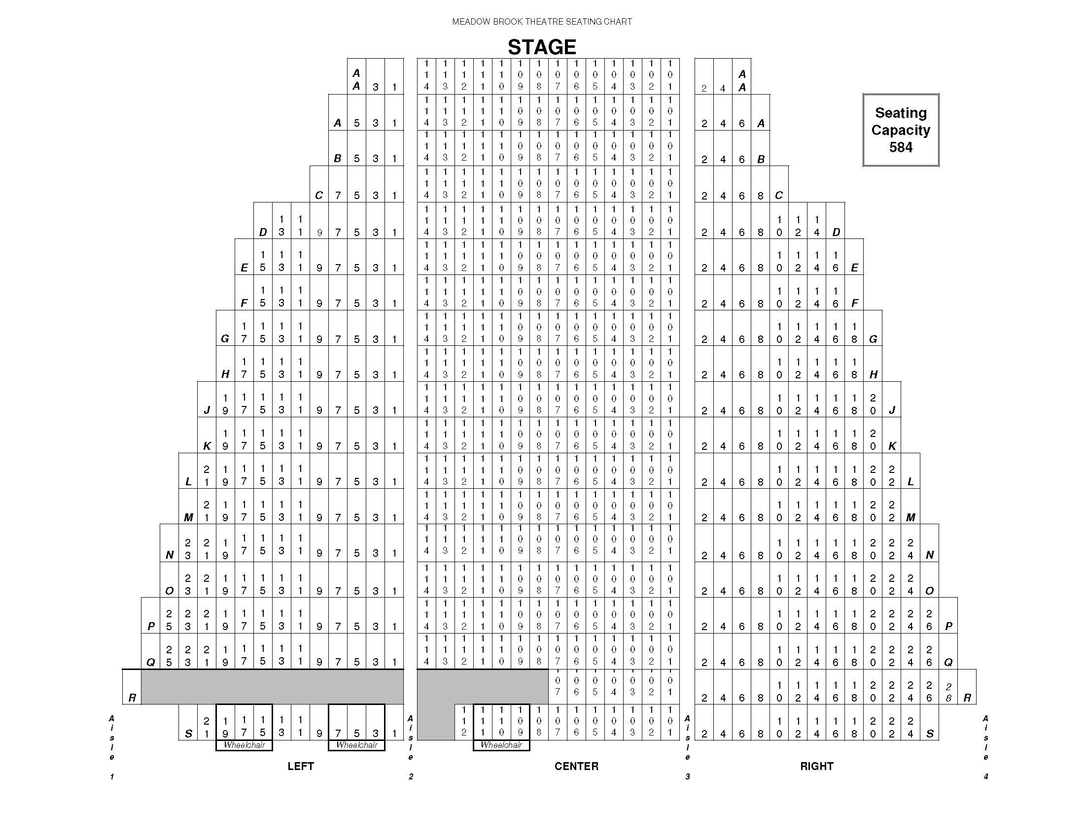 Meadowbrook Theater Seating Chart