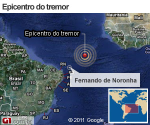 Terremoto no Atlântico (Foto: Arte/G1)