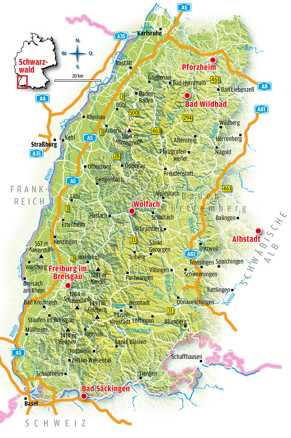 Schwarzwald Karte Sehenswürdigkeiten | Karte
