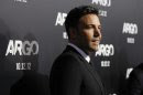 Affleck poses at the premiere of "Argo" at the Academy of Motion Picture Arts and Sciences in Beverly Hills