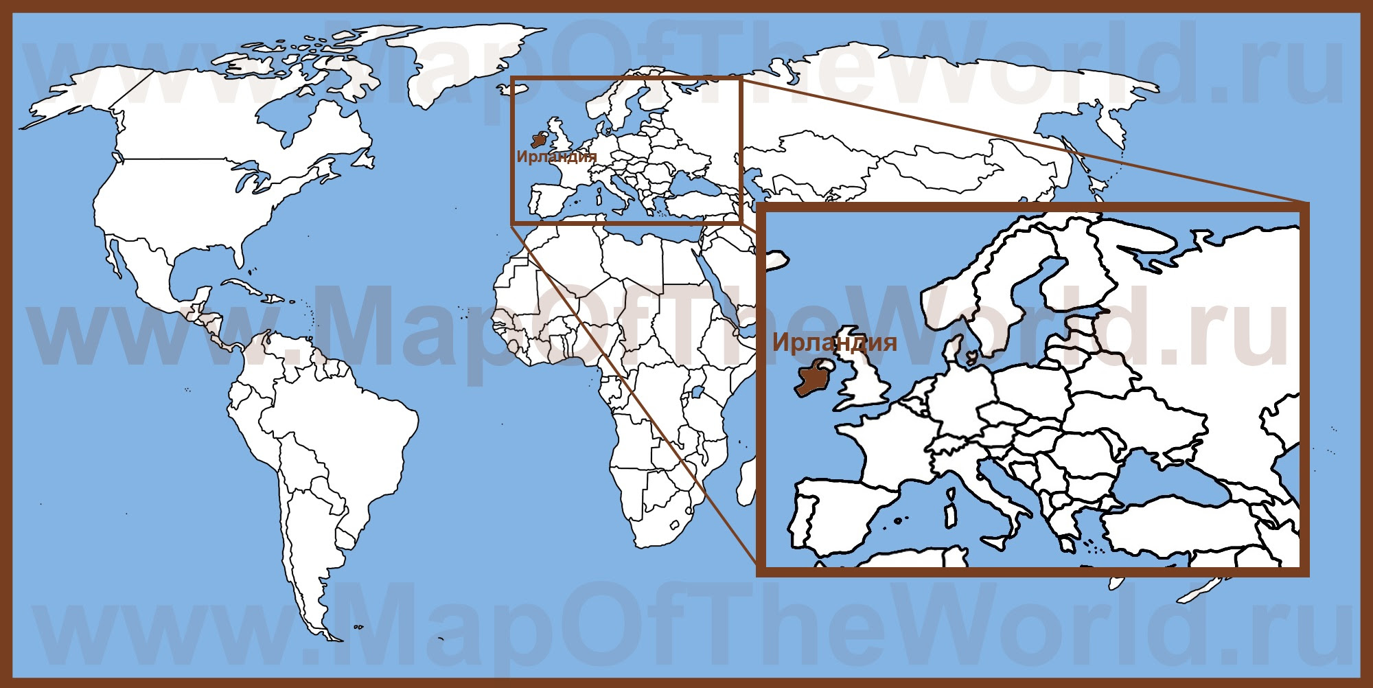 ирландия и северная ирландия на карте мира