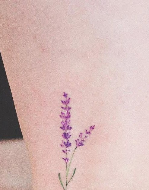 Minimalist Simple Violet Flower Tattoo - Wiki Tattoo