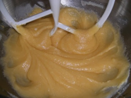 Butter, Sugar, Egg Mixture for Magic Cookies