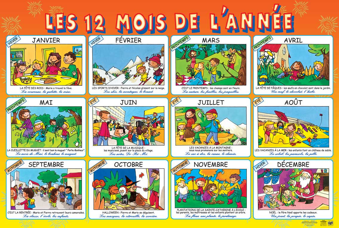 Chanson Les 12 Mois De L'année En Anglais blog voor de leerlingen Frans van het derde jaar: les 12 mois de l'année