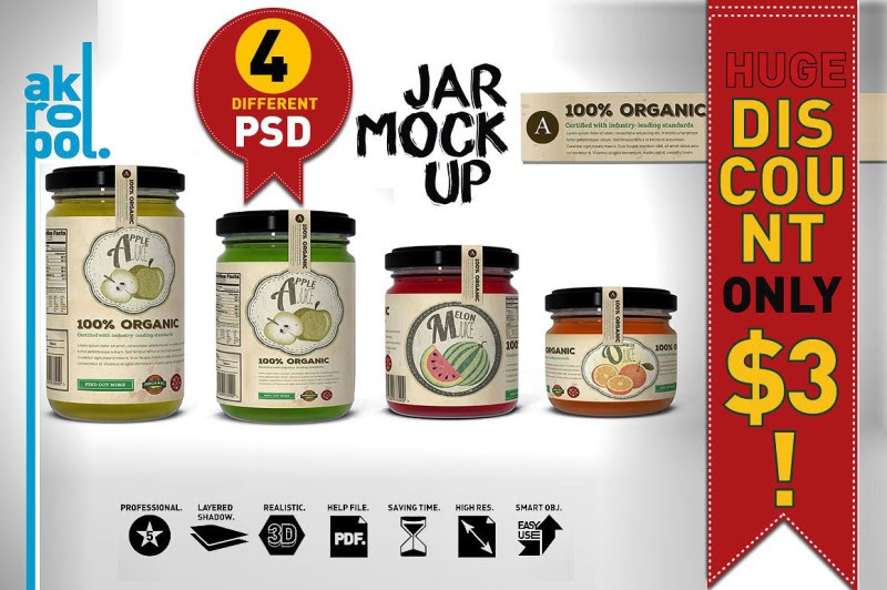 Download Download 4 Jar Mock Up PSD Mockup