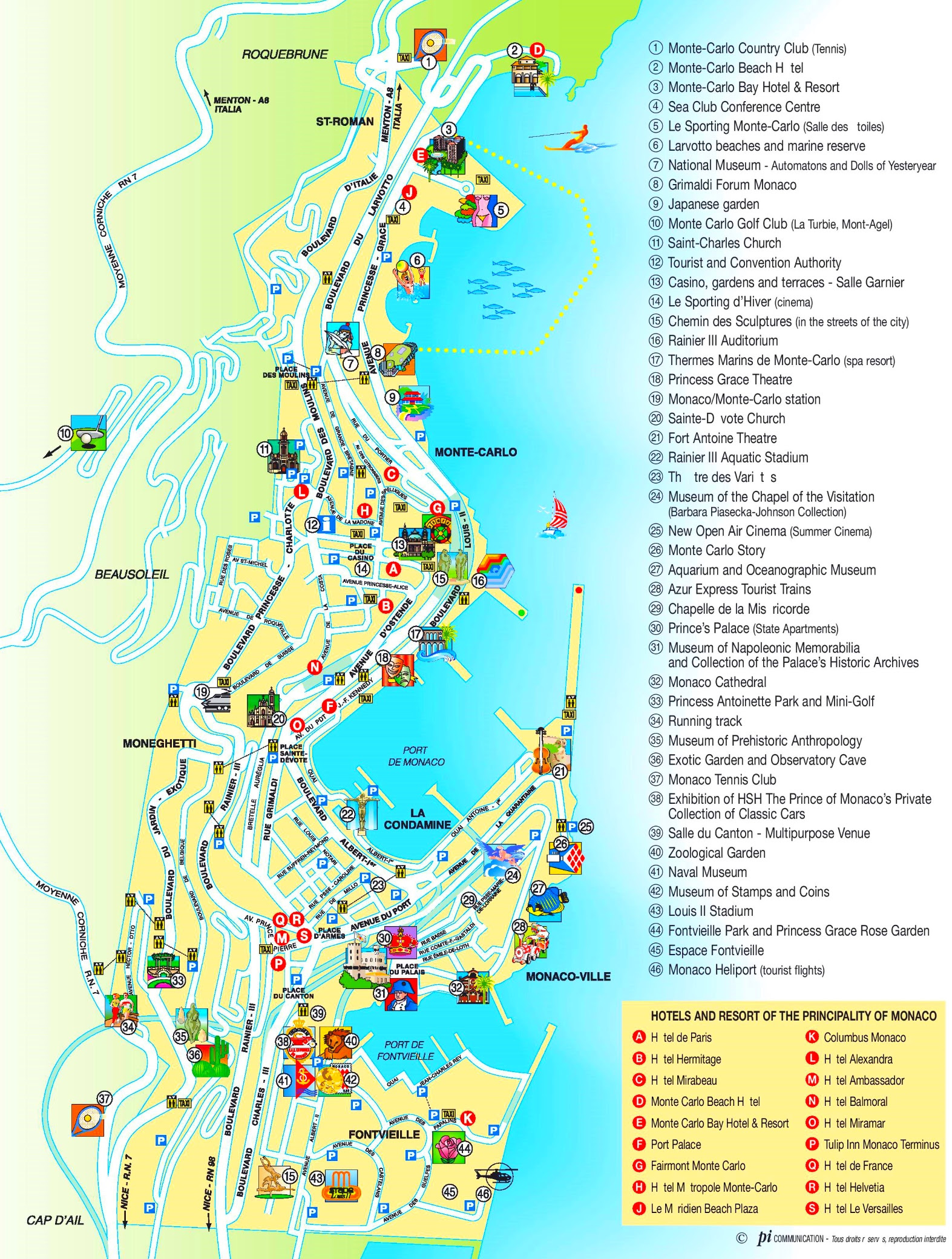 Monaco Karte : Landkarte Monaco (Politische Karte) : Weltkarte.com