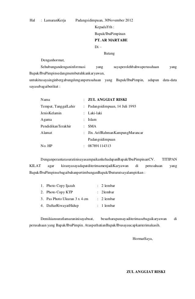 Contoh Surat Pengalaman Kerja Teknik Contoh Surat