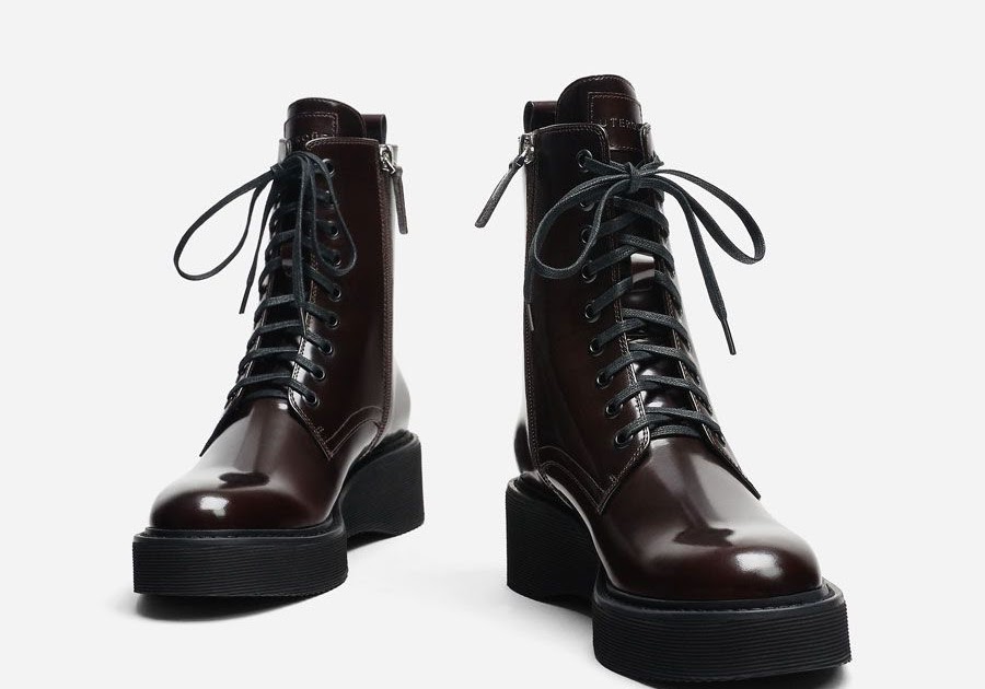track sole ankle boots with elastic