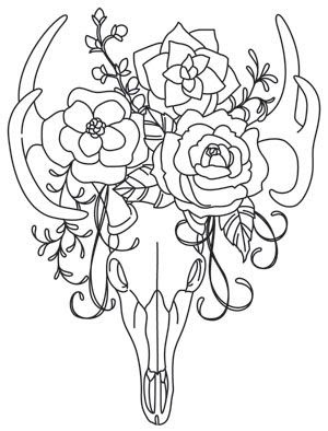 Free Printable Cow Skull Coloring Pages - coloring pages
