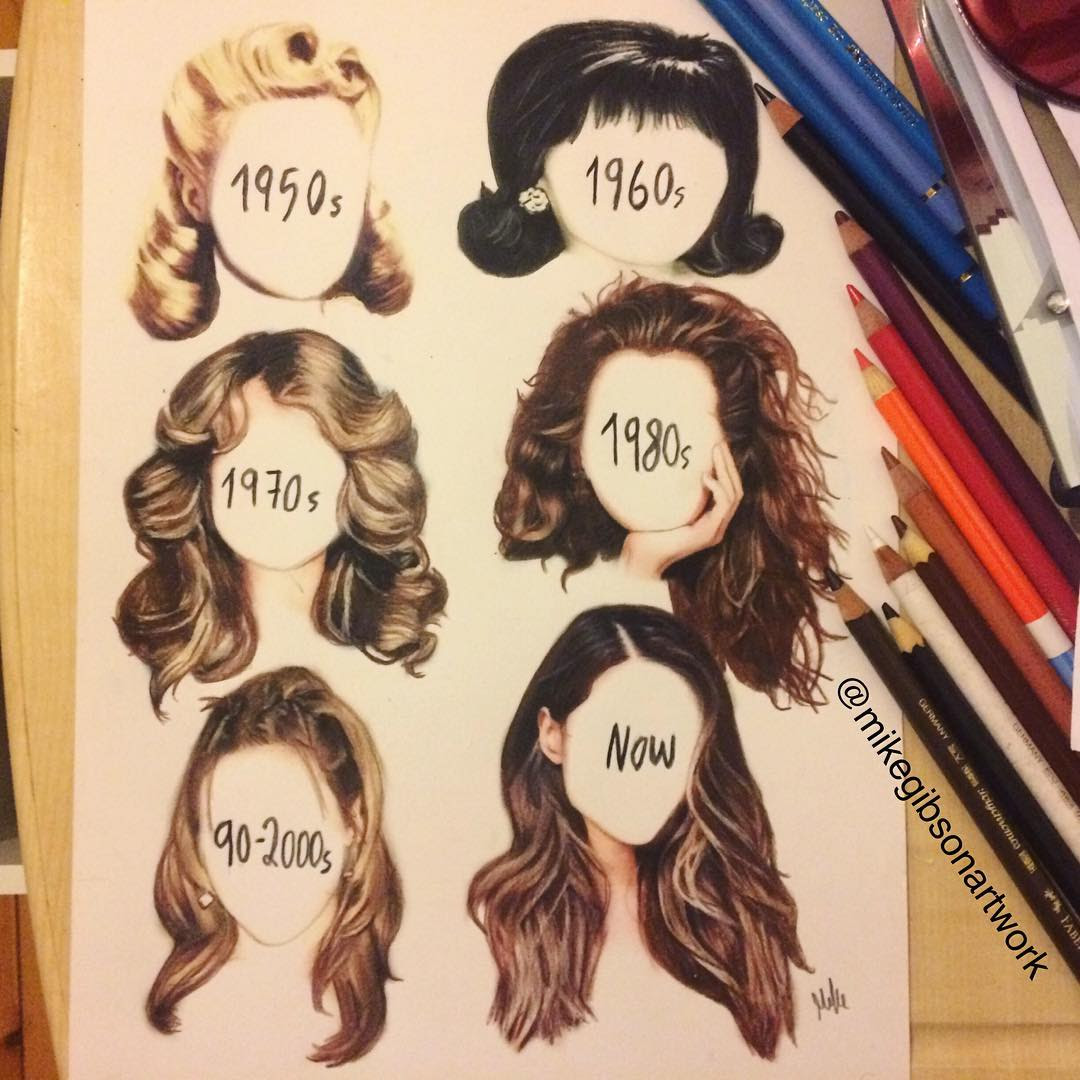 Hairstyle Color Pencil Drawing by Mike Gibson Hairstyle Color Pencil Drawing by Mike Gibson