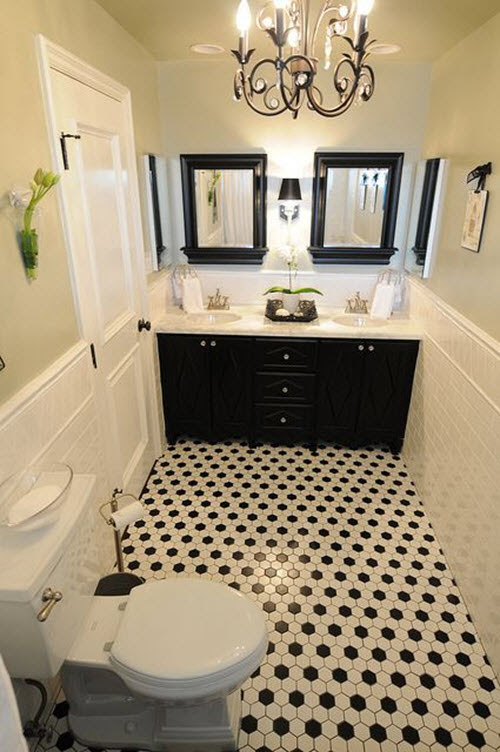 40 black and white bathroom floor tile ideas and pictures
