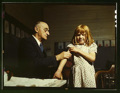 Dr. Schreiber of San Augustine giving a typhoi...