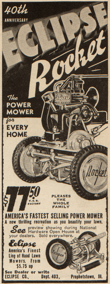 Eclipse Rocket the power mower for every home. A new thrilling recreation as you beautify your lawn