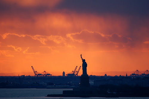 New York Harbor sunset