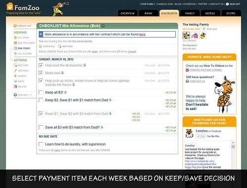Making Payments Each Week Based on Keep/Save Decisions
