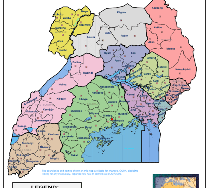 Uganda District Maps : File:Uganda Regions map.png - Wikimedia Commons