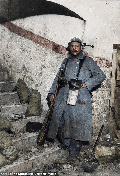 A sentry is posted inside Fort Vaux on November 22, 1916