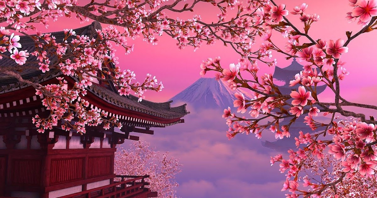 Anime Cherry Blossom Tree Wallpaper Mural Wallpaper