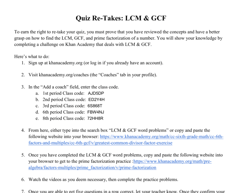 Made by Teachers: Gcf And Lcm Practice Problems