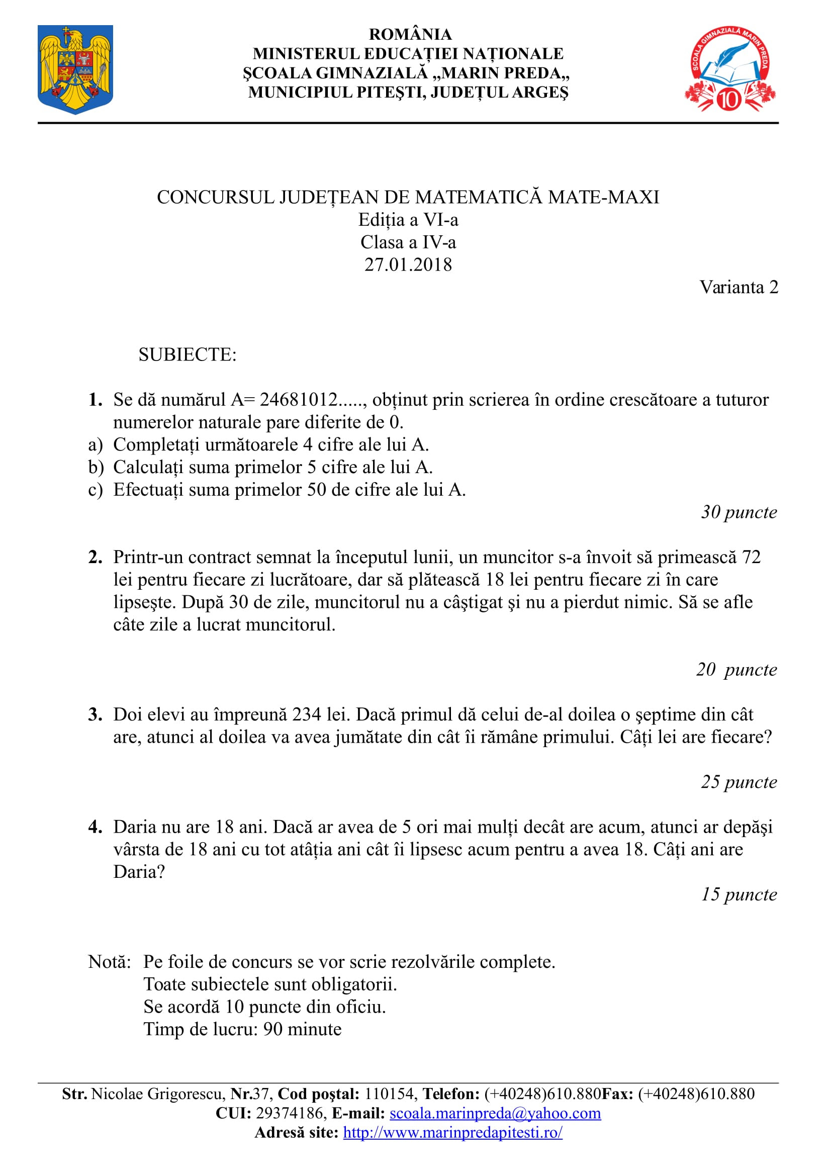 Subiecte Olimpiada Matematica Clasa 5 Etapa Pe Scoala