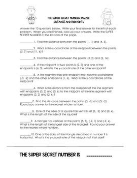 Geometry Distance And Midpoint Worksheet - worksheet