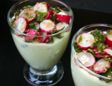 Velouté d'avocat à l'oseille vegan vegetalien