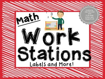Math Work Station Labels