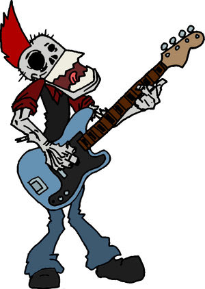 Cartoon Bassist / Modern cartoon flat characters,musical jazz musician