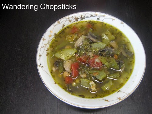 Aguadito-ish Vegetable Soup with Pureed Cilantro 1