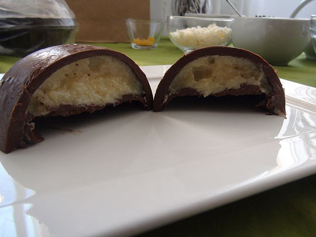 Ovos de chocolate sabor prestígio (Foto: Ruan Melo/ G1)