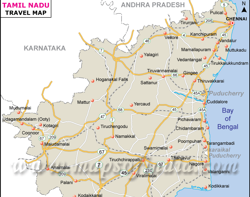 Tamil Nadu Map With Tourist Places | Gadgets 2018