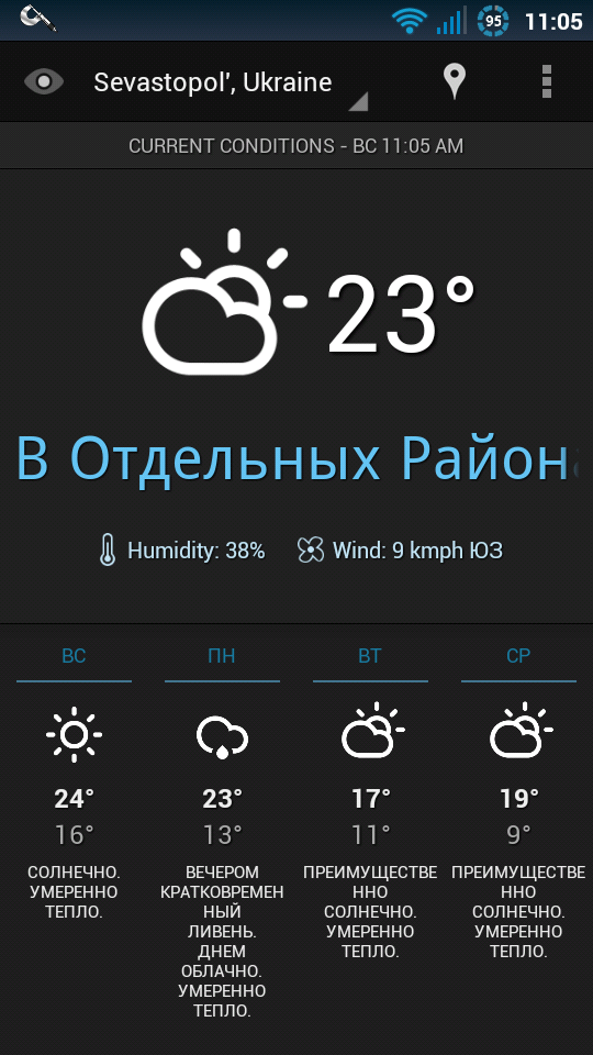 Прогноз погоды как на htc