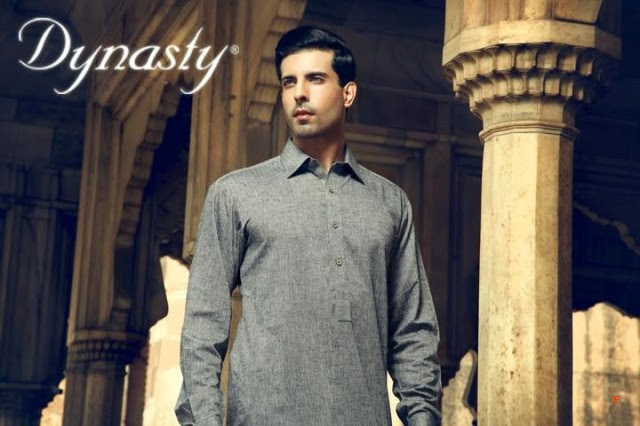 Mens-Wear-Cotton-Embroidered-Kurta-Pajama-By-Dynasty-Fabrics-New-Fall-Collection-2014-1 Mens-Wear-Cotton-Embroidered-Kurta-Pajama-By-Dynasty-Fabrics-New-Fall-Collection-2013-14-1