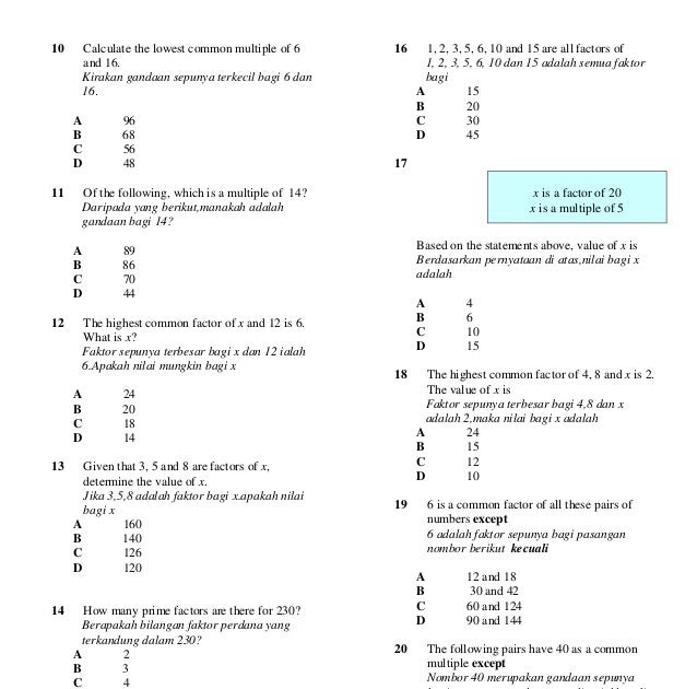 Contoh Soalan Integer Tingkatan 1 - Soalan br
