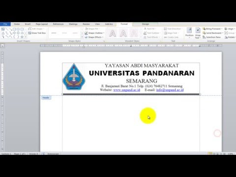 Cara membuat kop surat di ms word 2007