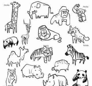 子供向けぬりえ 白黒 動物 イラスト モノクロ