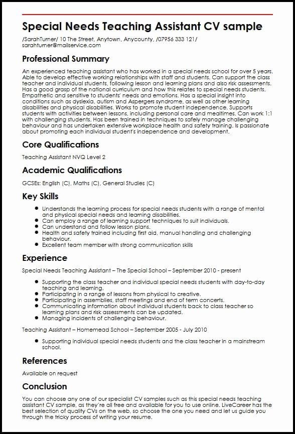 resume objective for teacher aide position