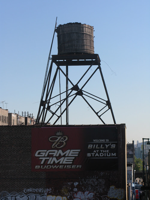 water tower above Billy's across from the retired Yankee Stadium, Bronx, NYC