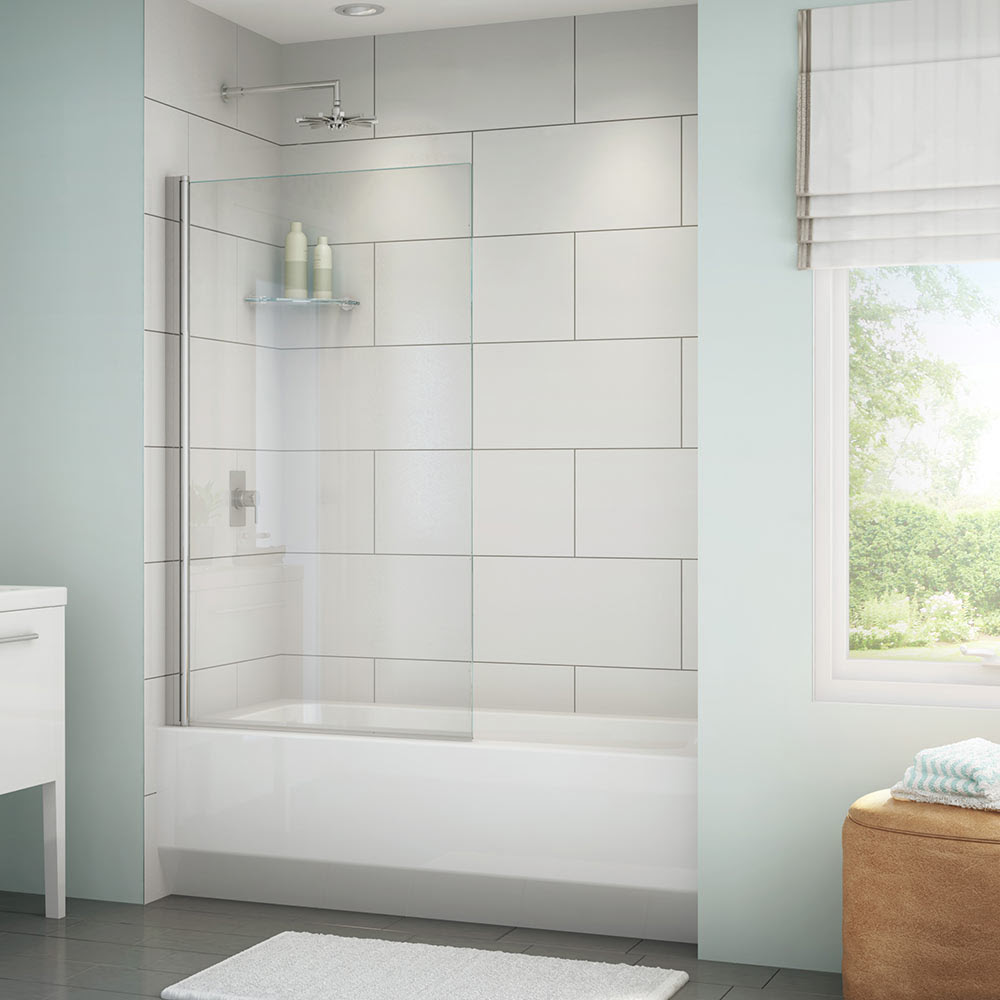 Glass Doors On Tub : Glass Warehouse 58 in. x 51 in. Frameless Glass Hinged Tub - wawansusanto