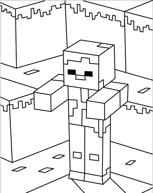 Roblox Zombie Coloring Page