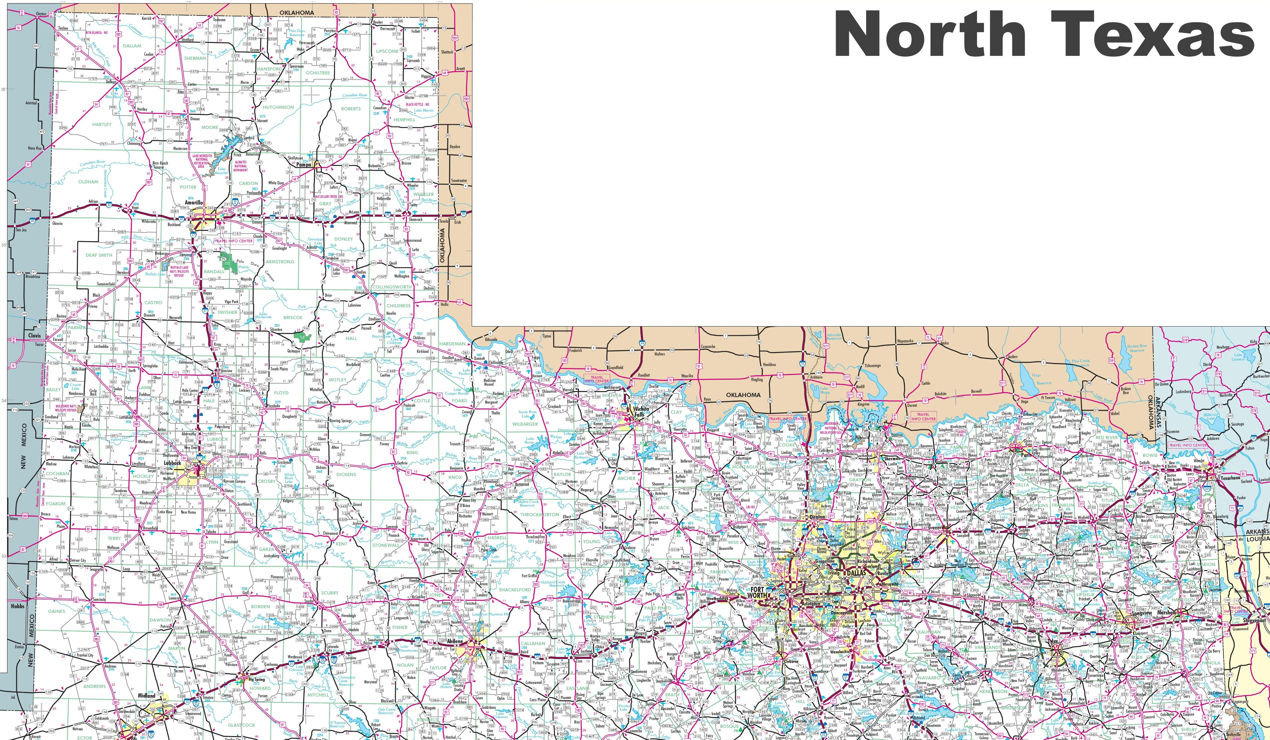 Map Of Northern Texas Cities | Cities And Towns Map