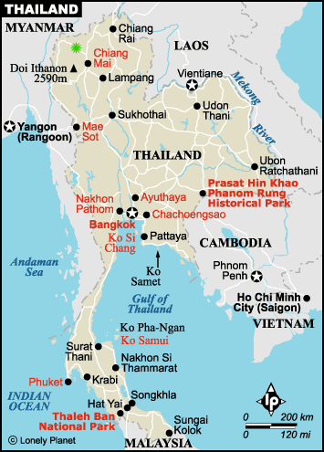 Map Of Thailand Showing Pai - Maps of the World