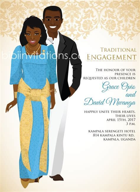 Ugandan Traditional wedding invitation Card Ugandan Traditional wedding invitation Card