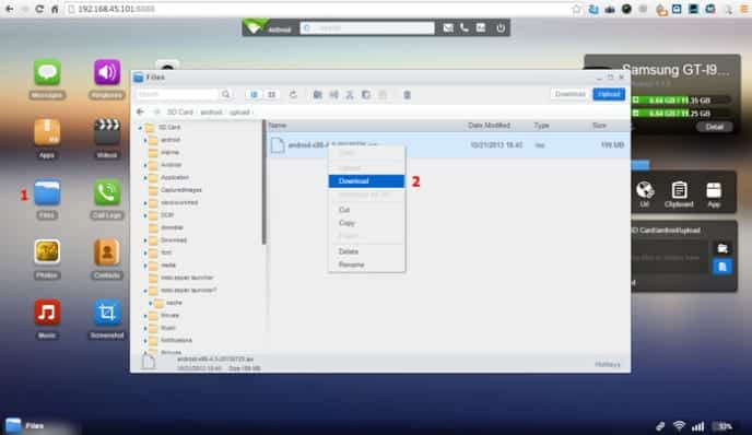 AirDroid App lets to transfer file between PC and Android phone with WIFI connectivity AirDroid App lets to transfer file between PC and Android phone with WIFI connectivity