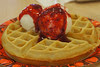 Waffle with Ice cream topping @ A&W