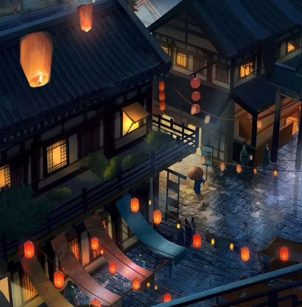 Anime Night City Scenery Wallpaper - Anime Wallpaper HD
